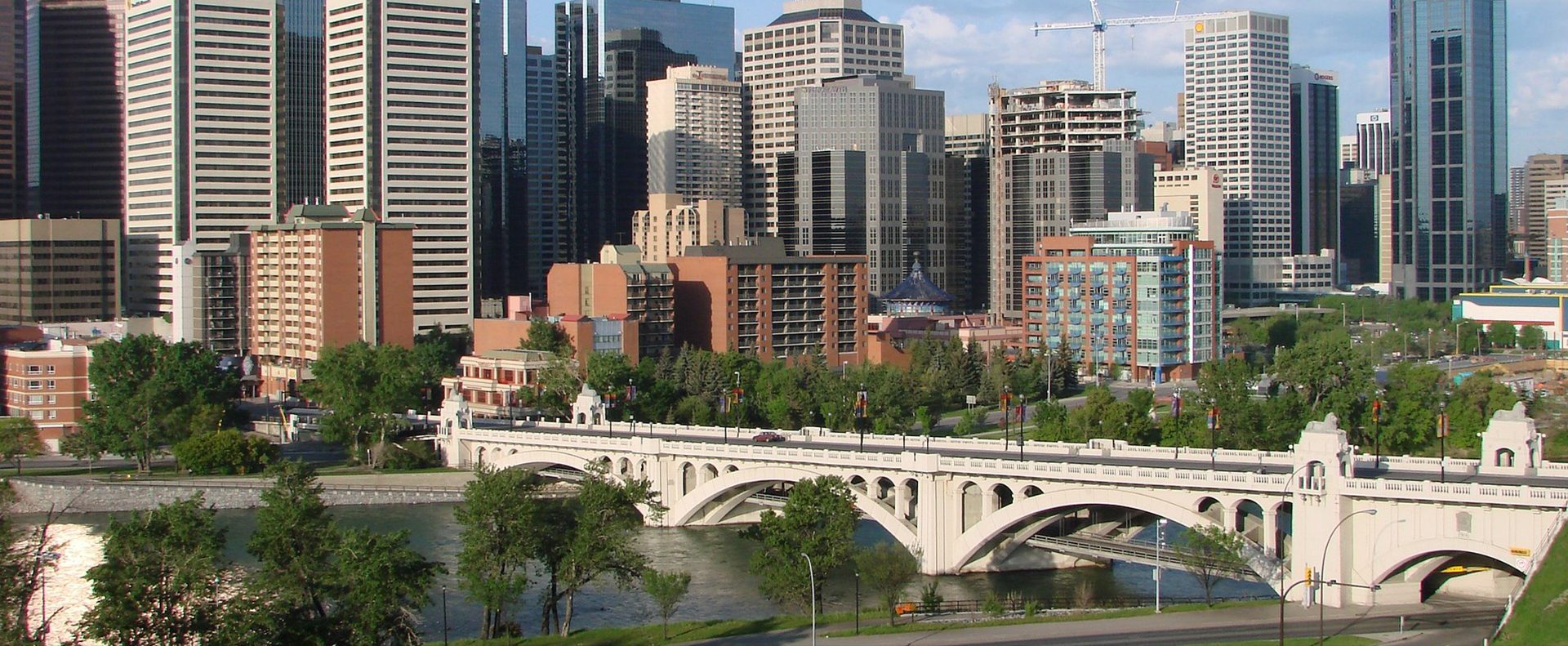 Bridge to downtown Calgary